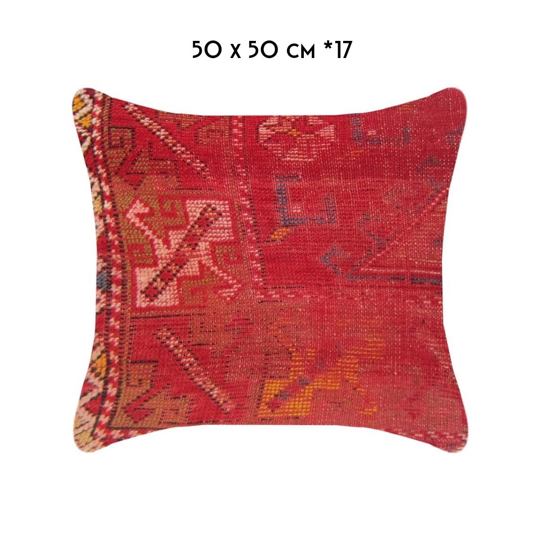 vintage kilim cushion red 50x50cm Turkey Nadia Dafri