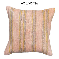 vintage hemp cushion 60x60cm natural unique kilim pillow Nadia Dafri