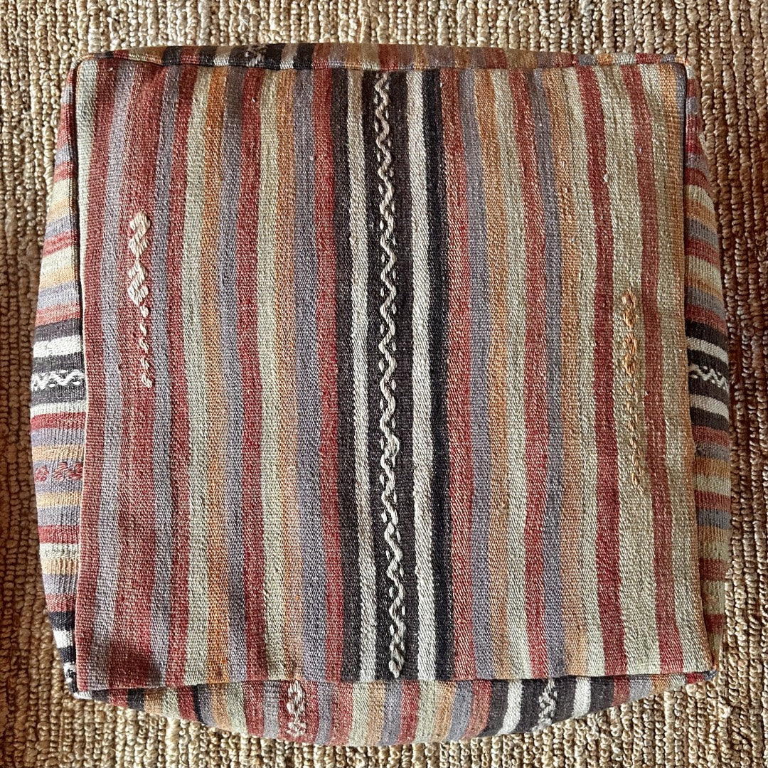 vintage kelim pouf stripes unique home interior