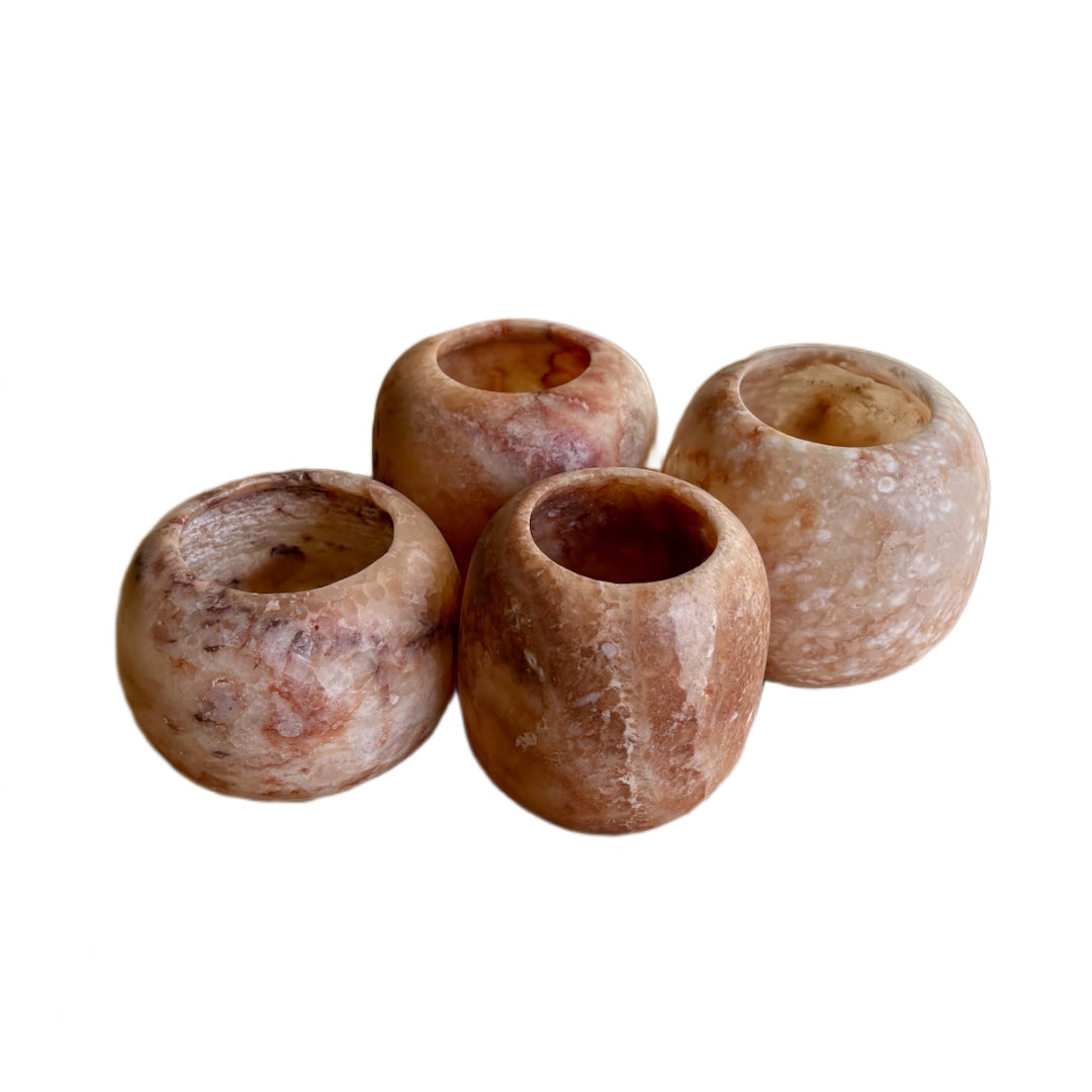 wachs alabaster kerzenhalter handgefertigt terrakotta braun