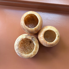 candle holder wax alabaster terra