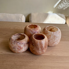 candle holder wax alabaster terra