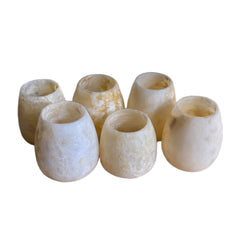candle holder wax alabaster beige