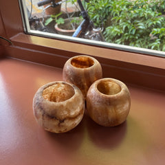 candle holder wax alabaster terra