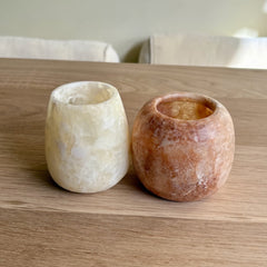 candle holder wax alabaster terra