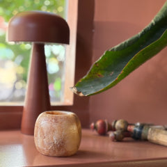 candle holder wax alabaster terra