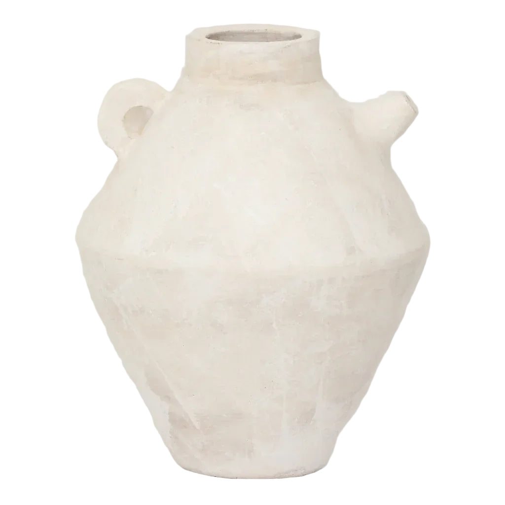 White terracotta vase Pico with handle