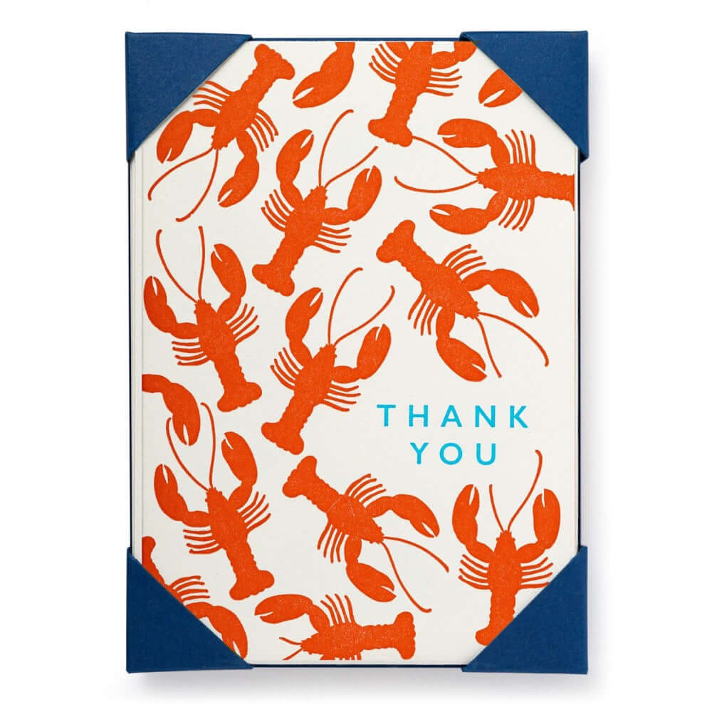 Archivist Gallery bedankt wenskaarten kreeft thank you cards lobster set 5 enveloppe