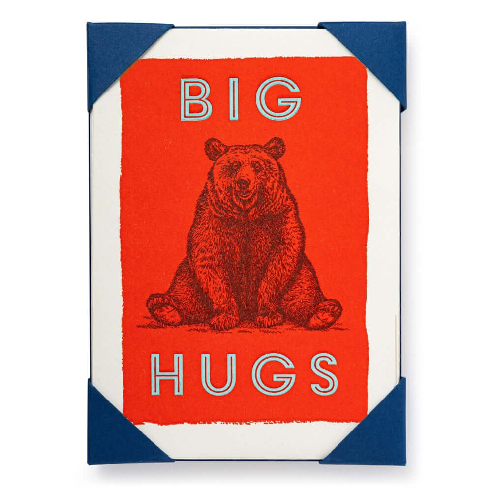 Archivist Gallery kaarten set 5 wenskaarten envelop boekdruk knuffel beer big hugs