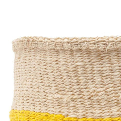 The Basket Room Alizeti colourblock woven basket yellow white mand geel wit fairtrade sisal