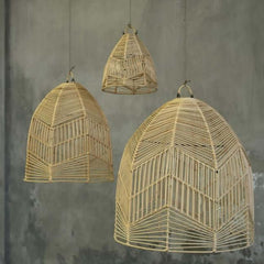 Bazar Bizar Bala hanging lamp boho style pendant lampshade rattan M