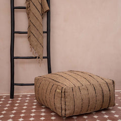 Bazar Bizar Oh My Gee cotton pouf pouffe brown black stripes bruine poef katoen zwarte strepen