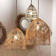 Bazar Bizar Bala hanging lamp boho style pendant lampshade rattan M