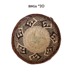 Binga wall baskets brown flat basket wall decoration 20 25 cm handmade fairtrade Gone Arty