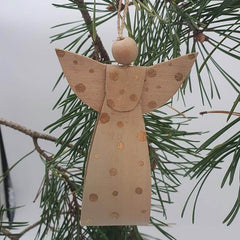 sustainable Christmas ornaments decoration gold dotted angel