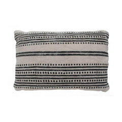 Black Striped Cushion Zwart Gestreept Kussen