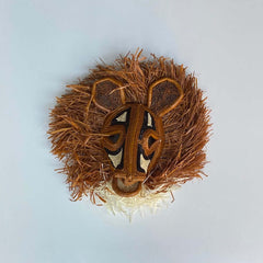 Ethic Tropic mask unique wall decoration fairtrade Panama palm leaves kunstmasker fair trade masker muur wanddecoratie
