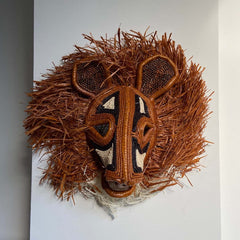 Ethic Tropic mask unique wall decoration fairtrade Panama palm leaves kunstmasker fair trade masker muur wanddecoratie