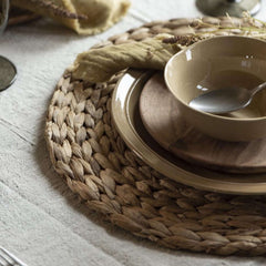 round placemat natural sustainable water hyacinth handmade table decoration