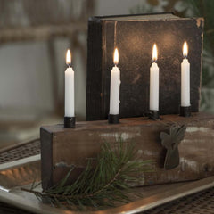 wooden candle holder 4 taper candles IbLaursen unique houten kandelaar kerstboomkaarsen potloodkaarsen
