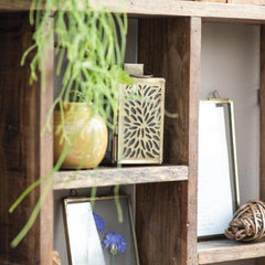 Wooden Wall Shelf With Rooms Recycled