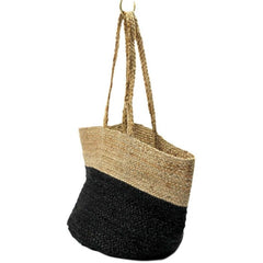 Natural Jute Bag Black Half Buy Online