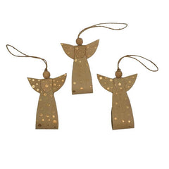 Christmas angel hangers tree golden angels online natural palm