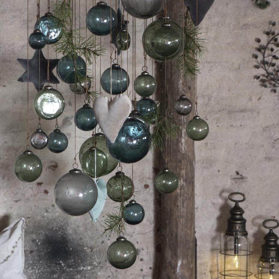 Ib Laursen Christmas ornaments pebbled glass