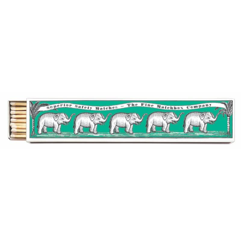 mooie luciferdoosjes Archivist Gallery lange lucifers olifant long matches matchbox elephant print
