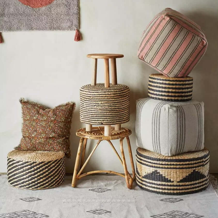 Madam Stoltz bamboe kruk bijzettafel bamboo stool