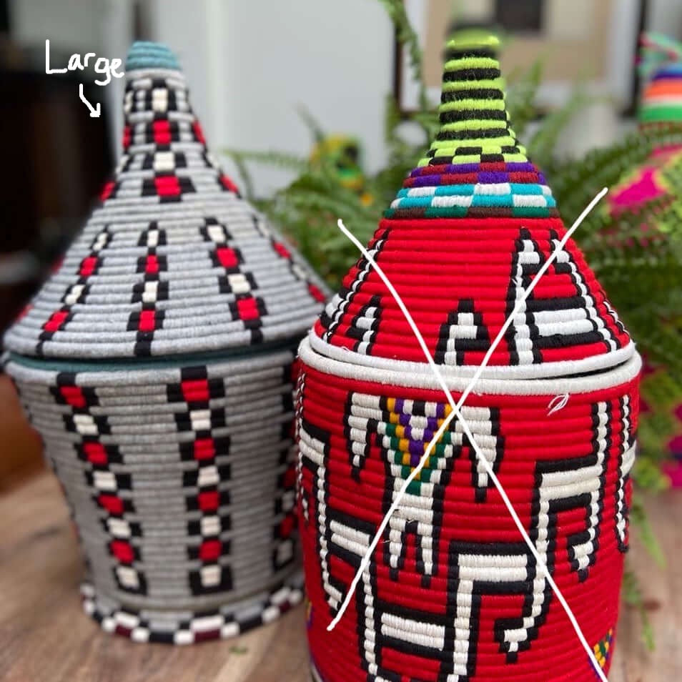 colourful berber basket grey kleurrijke berbermand grijs