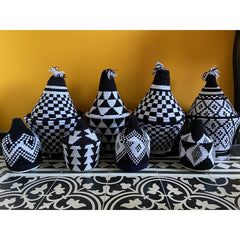 Moroccan handmade berber baskets Household Hardware black white basket Morocco
