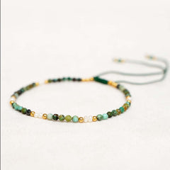 Muja Juma gem bracelet turquoise pearl combo gold plated armband parel verguld kraaltjes 