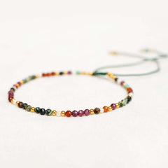 Muja Juma bracelet turquoise mix gem gold plated semi precious stones armband uniek cadeau