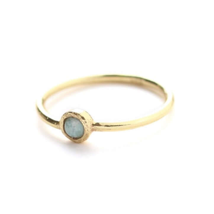 Muja Juma ring amazonite stone gold plated sterling silver size 54 gem gemstone