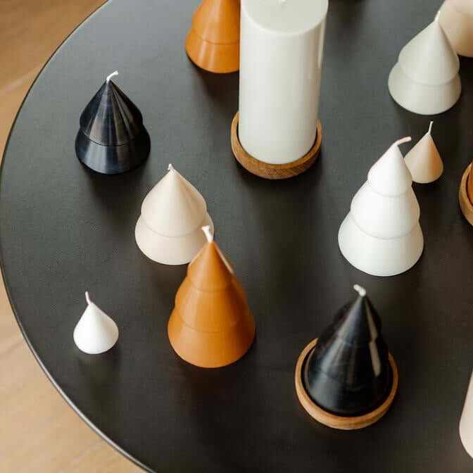 Original Home Xmas candles fair trade eco-friendly kerstboomkaars eco kerstboom kaarsen kerst zwart bruin wit