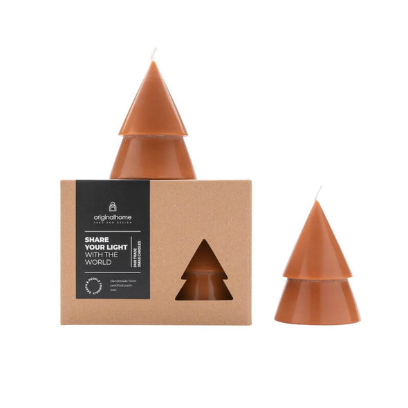 Original Home Xmas candles fair trade eco-friendly kerstboomkaars eco kerstboom kaarsen kerst cognac bruin M