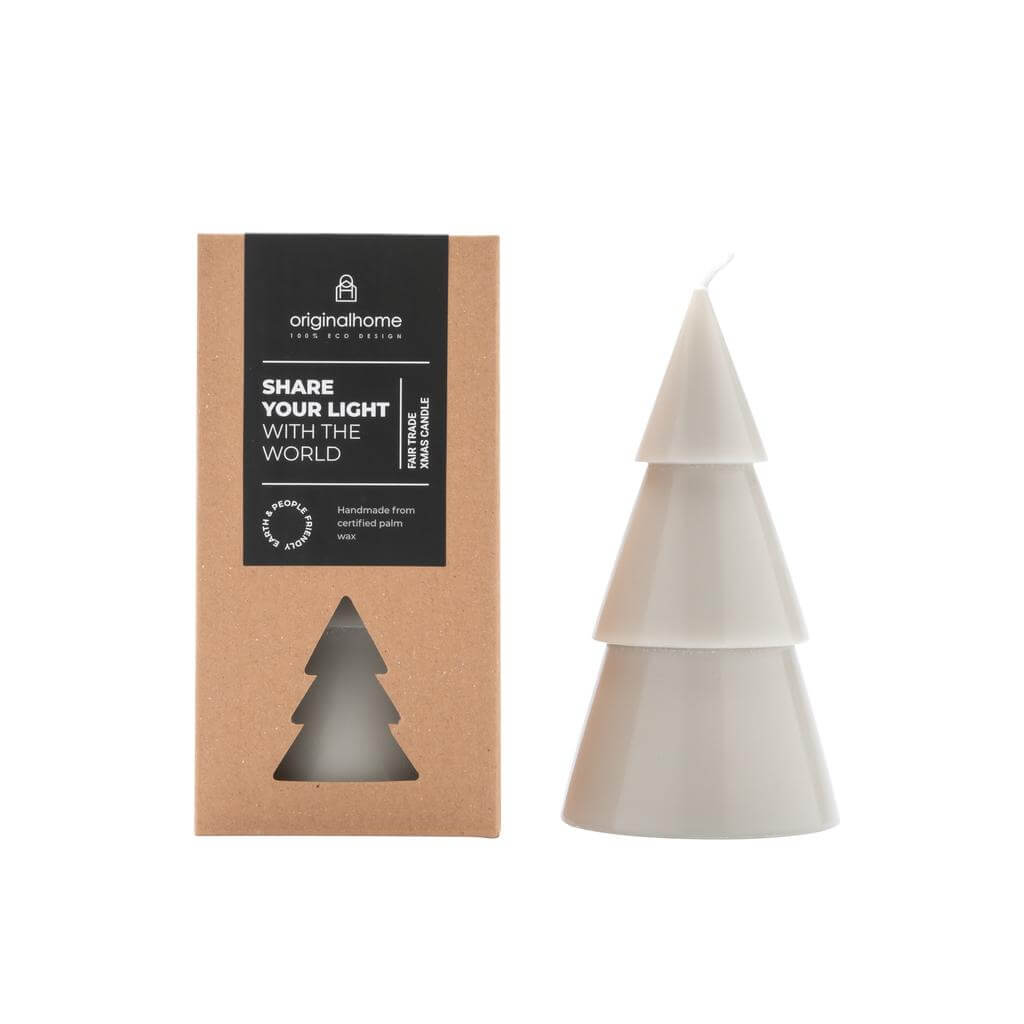 Original Home Xmas candles fair trade eco-friendly kerstboomkaars eco kerstboom kaarsen kerst lichtgrijs grijs grey L