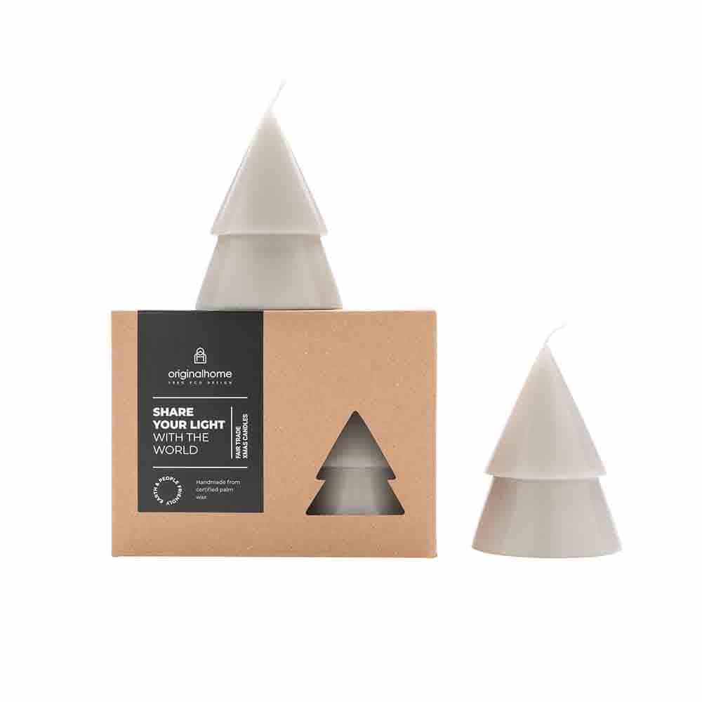 Original Home Xmas candles fair trade eco-friendly kerstboomkaars eco kerstboom kaarsen kerst lichtgrijs grijs grey M
