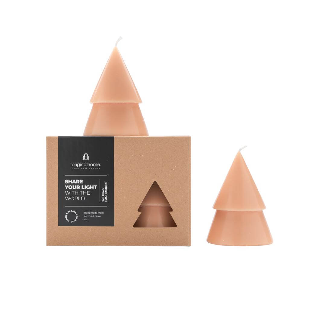 Original Home Xmas candles fair trade eco-friendly kerstboomkaars eco kerstboom kaarsen kerst peach M roze M