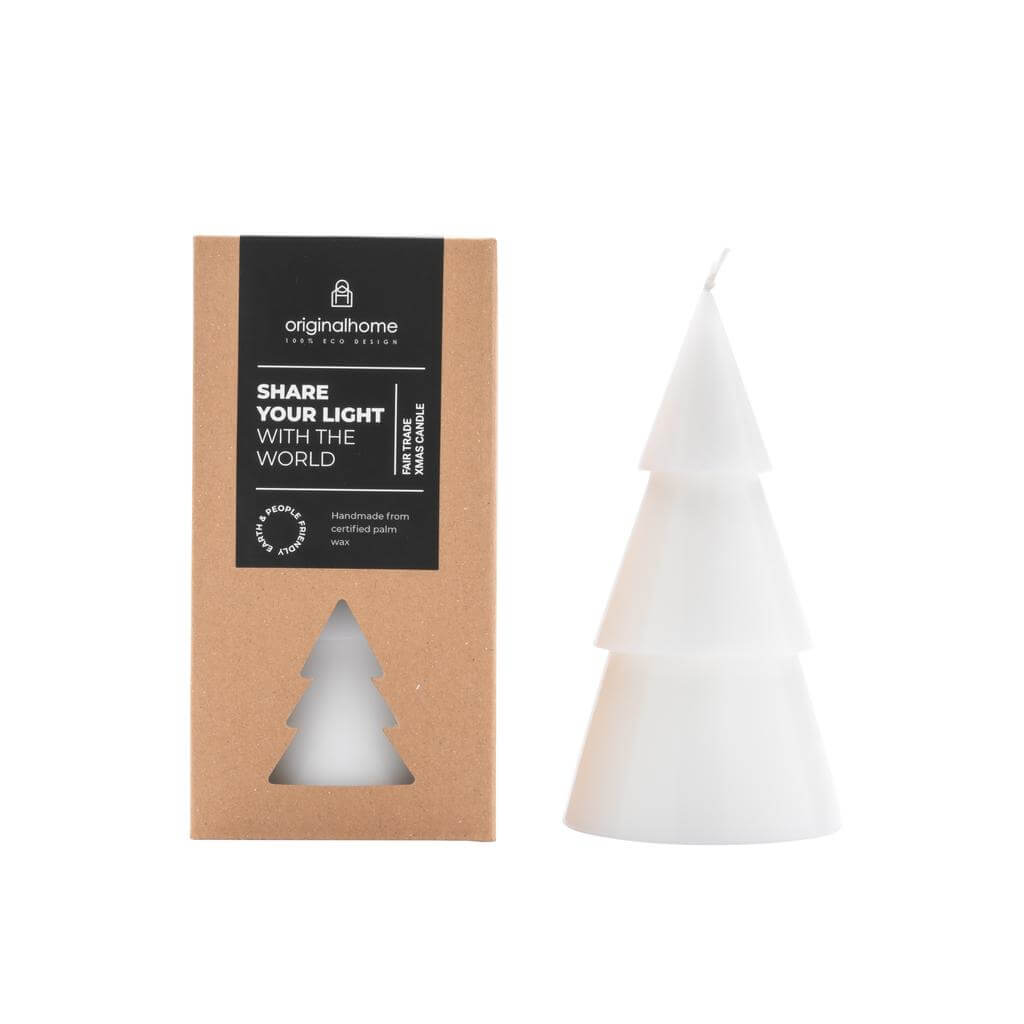 Original Home Xmas candles fair trade eco-friendly kerstboomkaars eco kerstboom kaarsen kerst wit white L groot