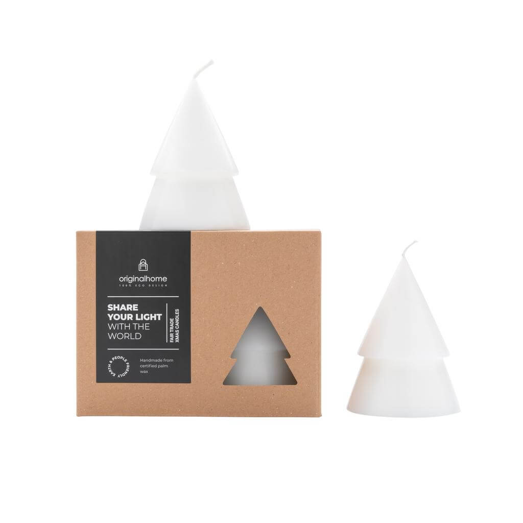 Original Home Xmas candles fair trade eco-friendly kerstboomkaars eco kerstboom kaarsen kerst wit white M