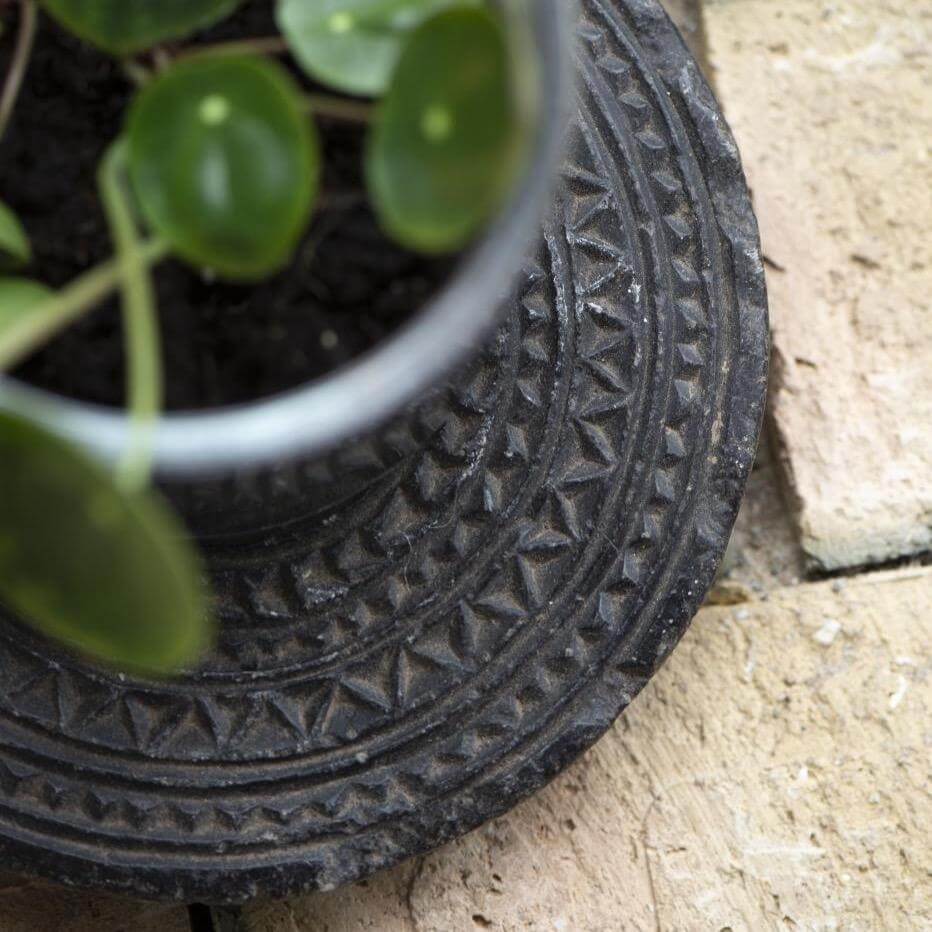 black chapati board stone hand cut coaster
