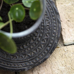 black chapati board stone hand cut coaster
