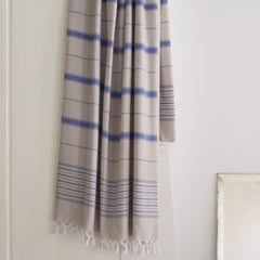 Ottomania hammam towel beige grey parliament blue Ege 170x100 hamamdoek hammamdoek