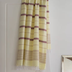 Ottomania hammam towel lemon yellow chocolate brown Ege hammamdoek