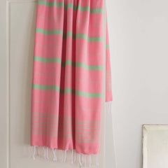 Ottomania hammam towel candy pink pistachio hamamdoek roze groen