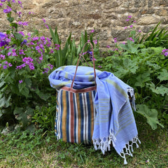 hamamdoek reishanddoek strandhanddoek handdoek licht dun paars groen lavendel sauna sarong  Ottomania lavender moss green
