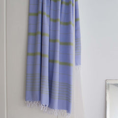 hamamdoek reishanddoek strandhanddoek handdoek licht dun paars groen lavendel sauna sarong