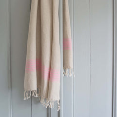 linen hamam towel hammam doek hamamdoek roze sorbet linnen reishanddoek